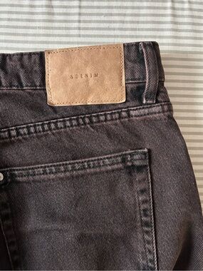 H&M High-Rise Brown Washed Denim Jeans
